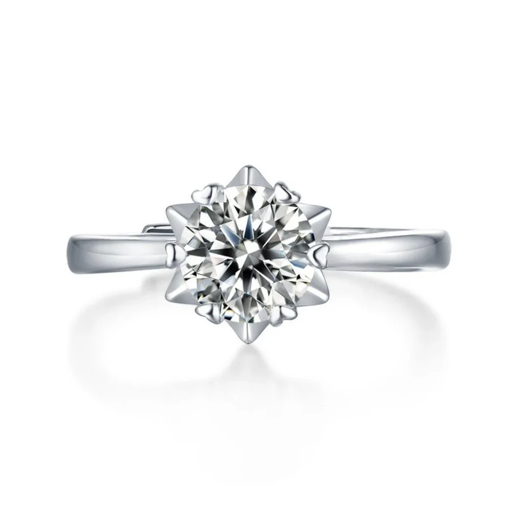 Certified 3ct. t.w. Moissanite Diamond Engagement Ring NEW