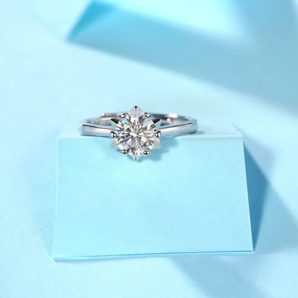 Certified 3ct. t.w. Moissanite Diamond Engagement Ring NEW