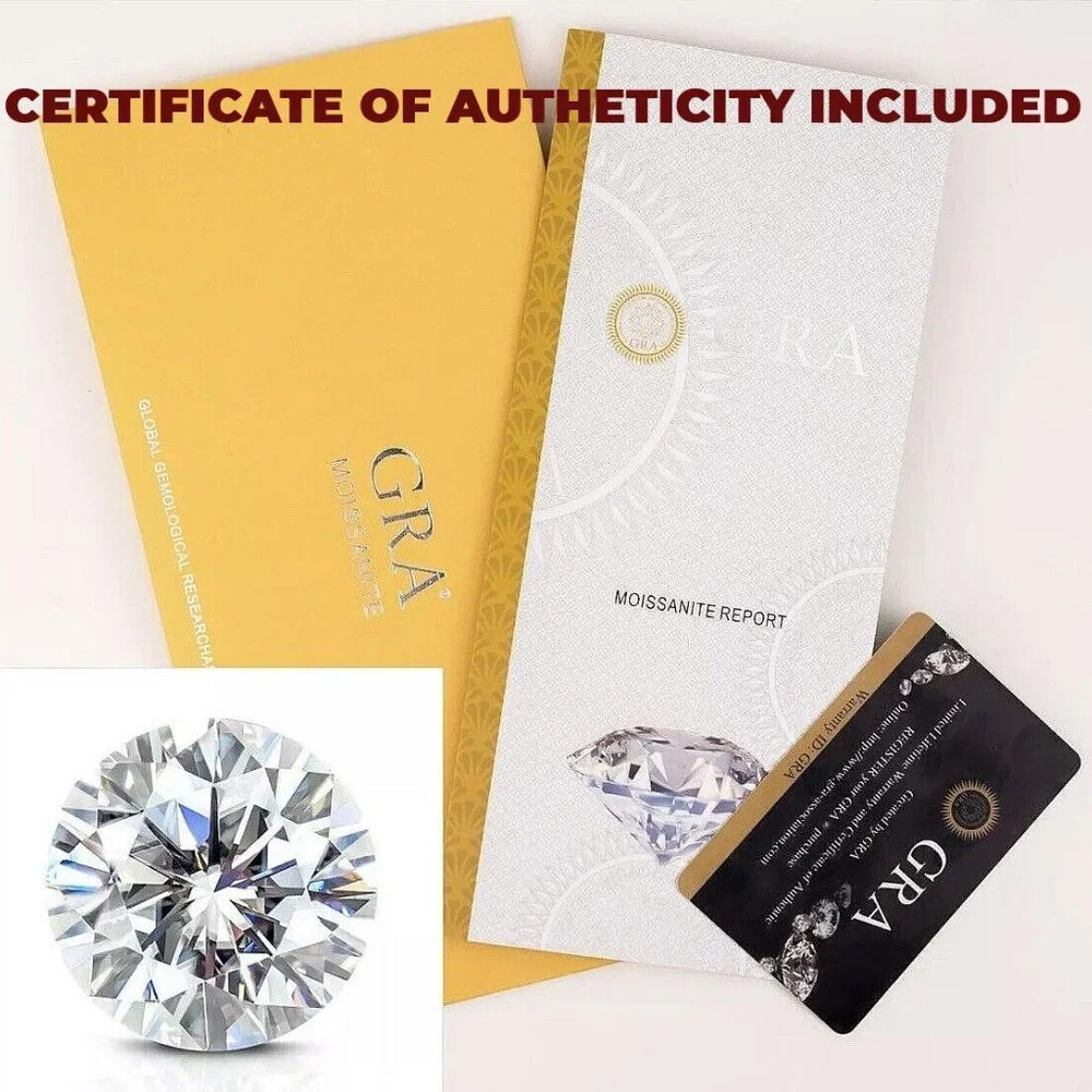 Certified 3ct. t.w. Moissanite Diamond Engagement Ring NEW