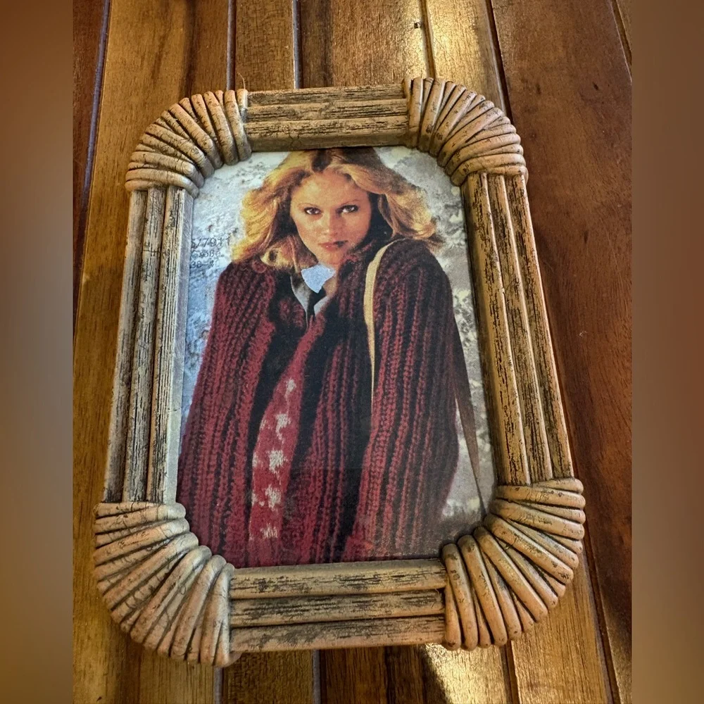 Rustic Rattan Wooden Picture Frame Vintage Hong Kong