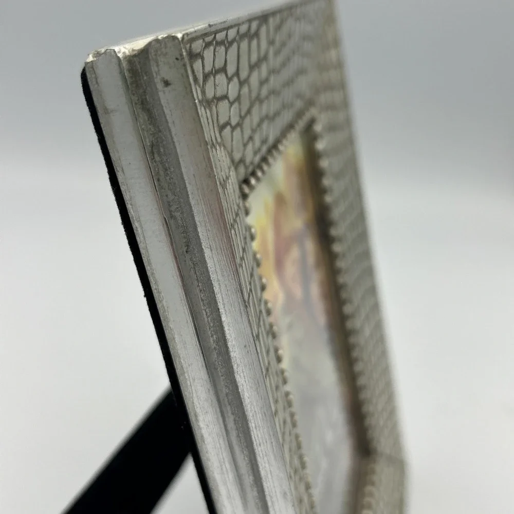 Nicole Miller Home Crocodile Silver 4 x 6 Photo Frame Solid Metal