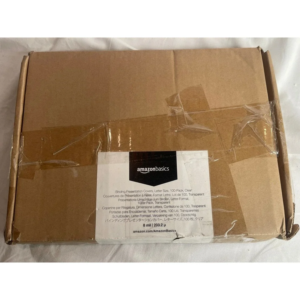 Amazon Basics Binding Presentation Covers Letter Size 100pk Clear 8‎ mil Plastic