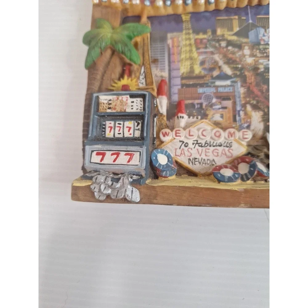 Vtg Welcome To Fabulous Las Vegas Nevada 3D Picture Photo Standing Frame Novelty