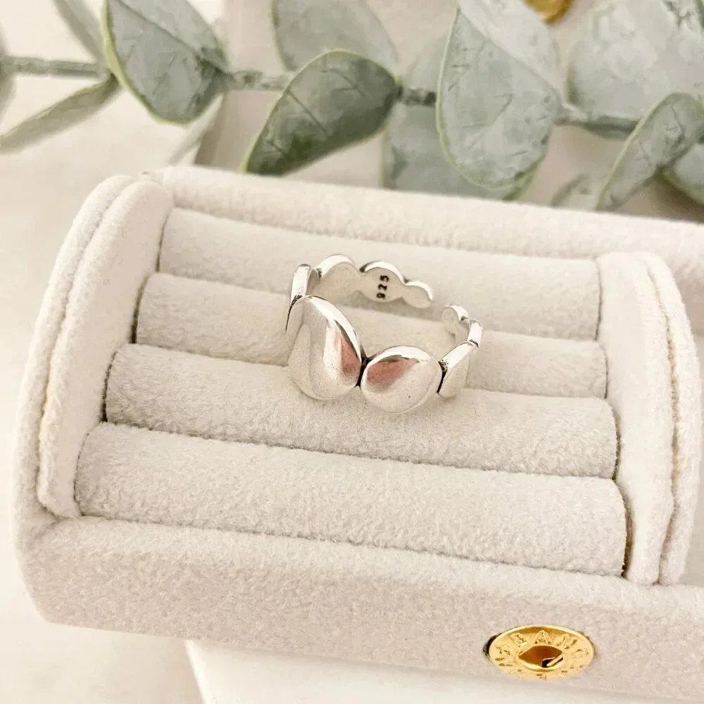 925 Sterling Silver Oval Ring Minimalist Ring Round Circle Ring Band