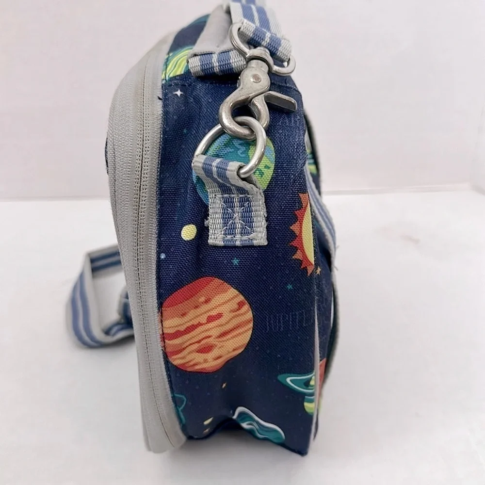Pottery Barn Kids Mackenzie Space-Themed lunchbox with strap and pouch Navy Blue