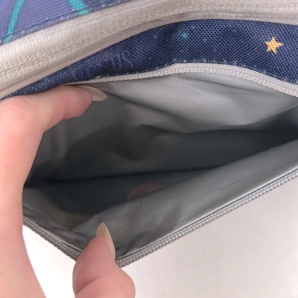 Pottery Barn Kids Mackenzie Space-Themed lunchbox with strap and pouch Navy Blue