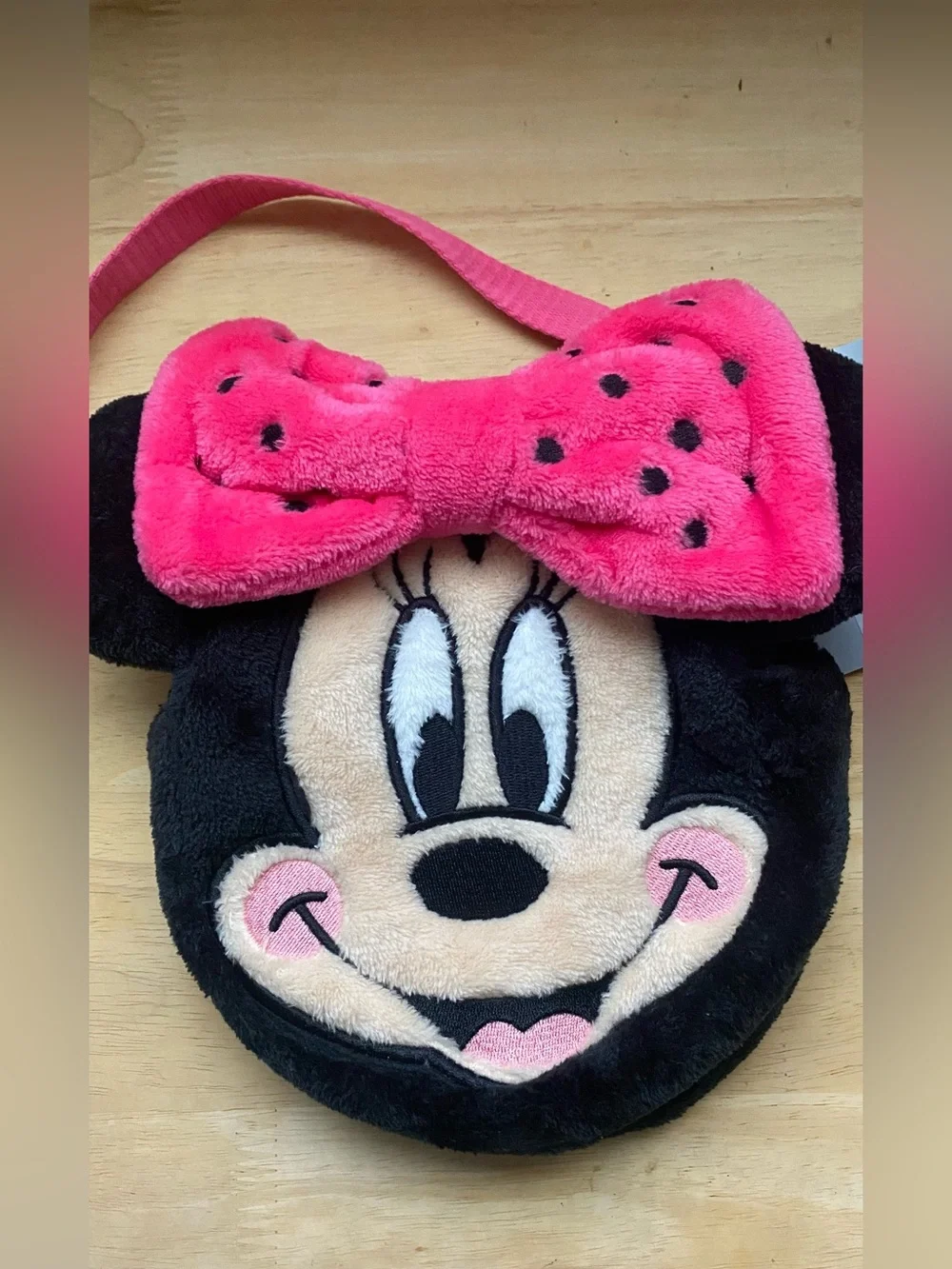 Disney Store Minnie Mouse Girl's Fashion Bag Purse Pink Bow Plush Handbag NEW