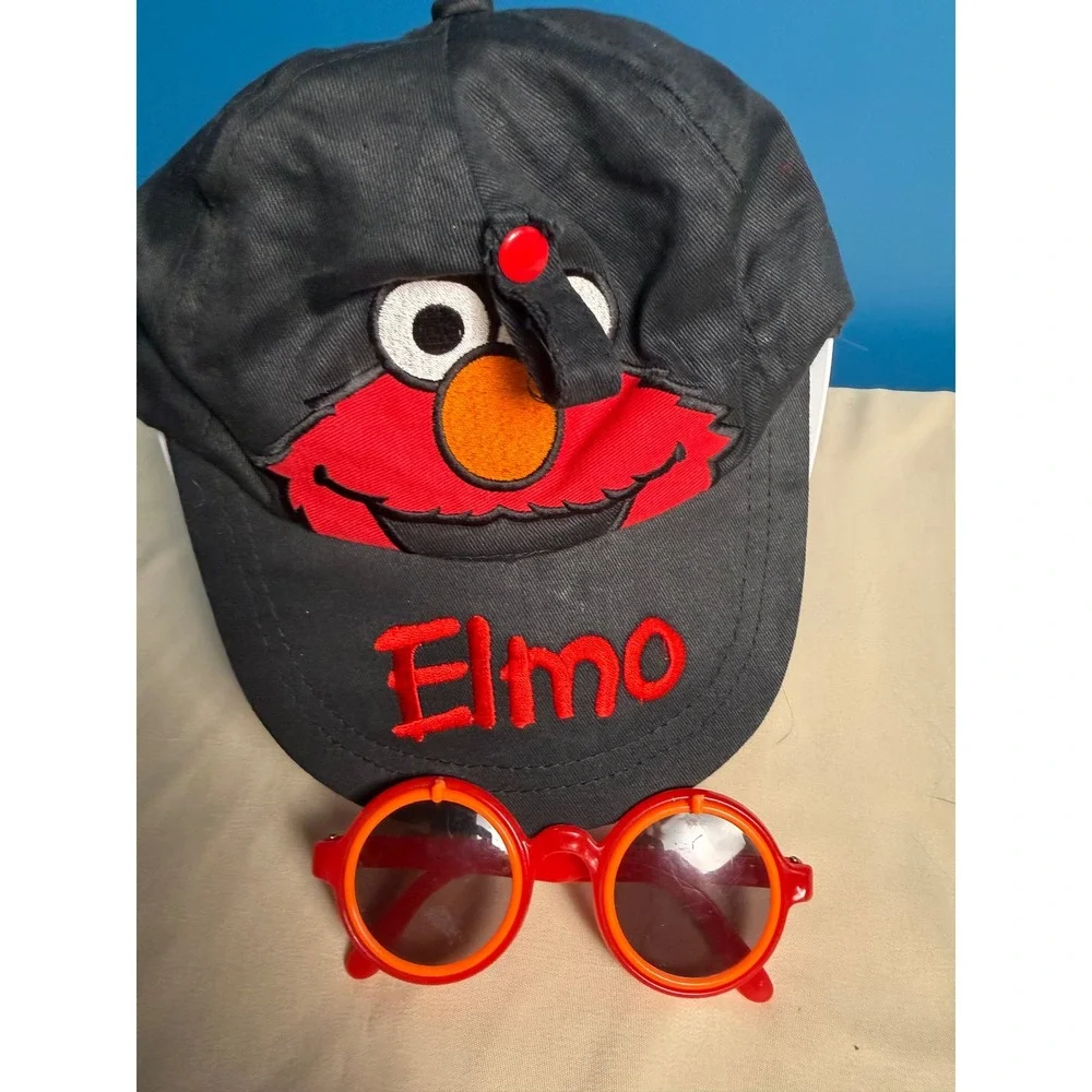 Sesame Street Elmo Kids Baseball Hat with Flip Up Sunglasses Black Roma Kids
