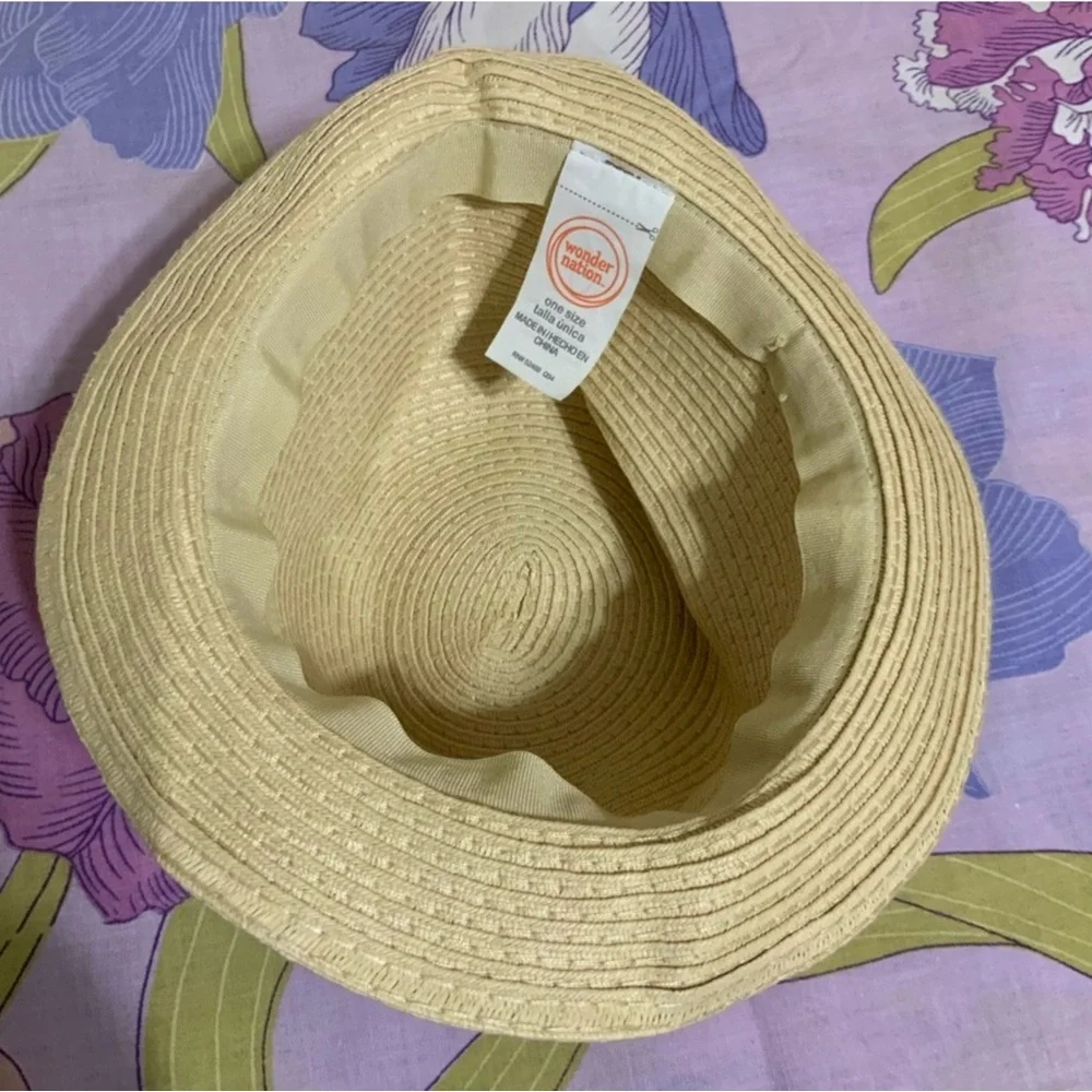 EUC Kids Wonder Nation Cream Straw Hat with Gray Band