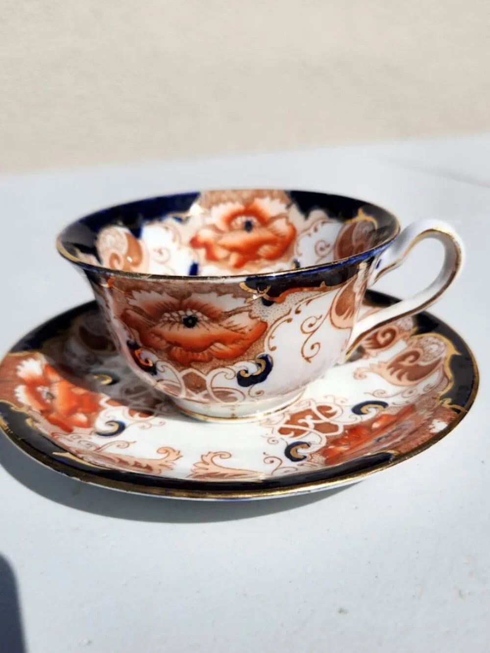 Alfred B Pearce & Co Antique English Bone China Tea Cup Saucer Set Vintage Plate