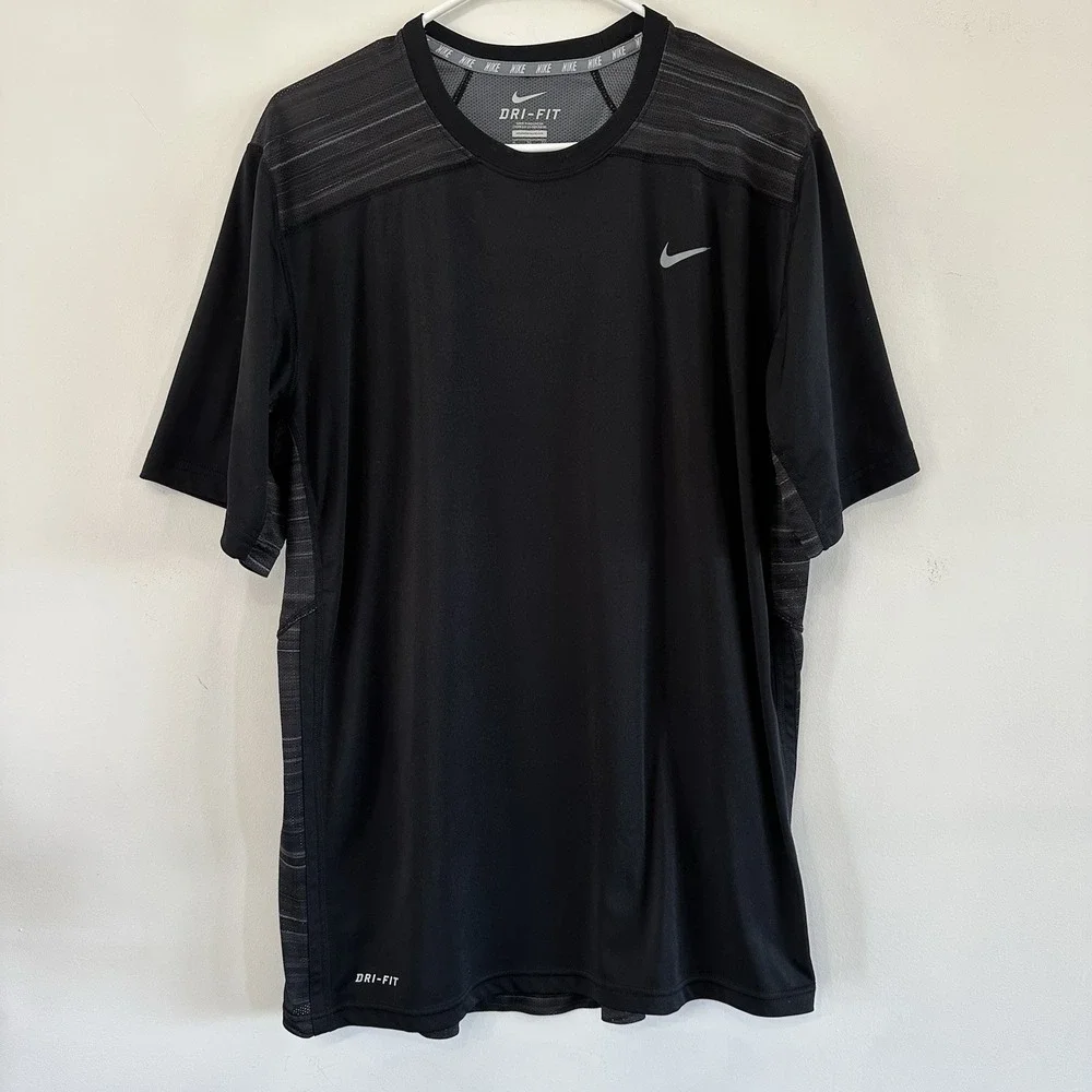 Washington‎ Nike Dri-Fit Short Sleeve Shirt Men's Black XL Gray Athletic Workout