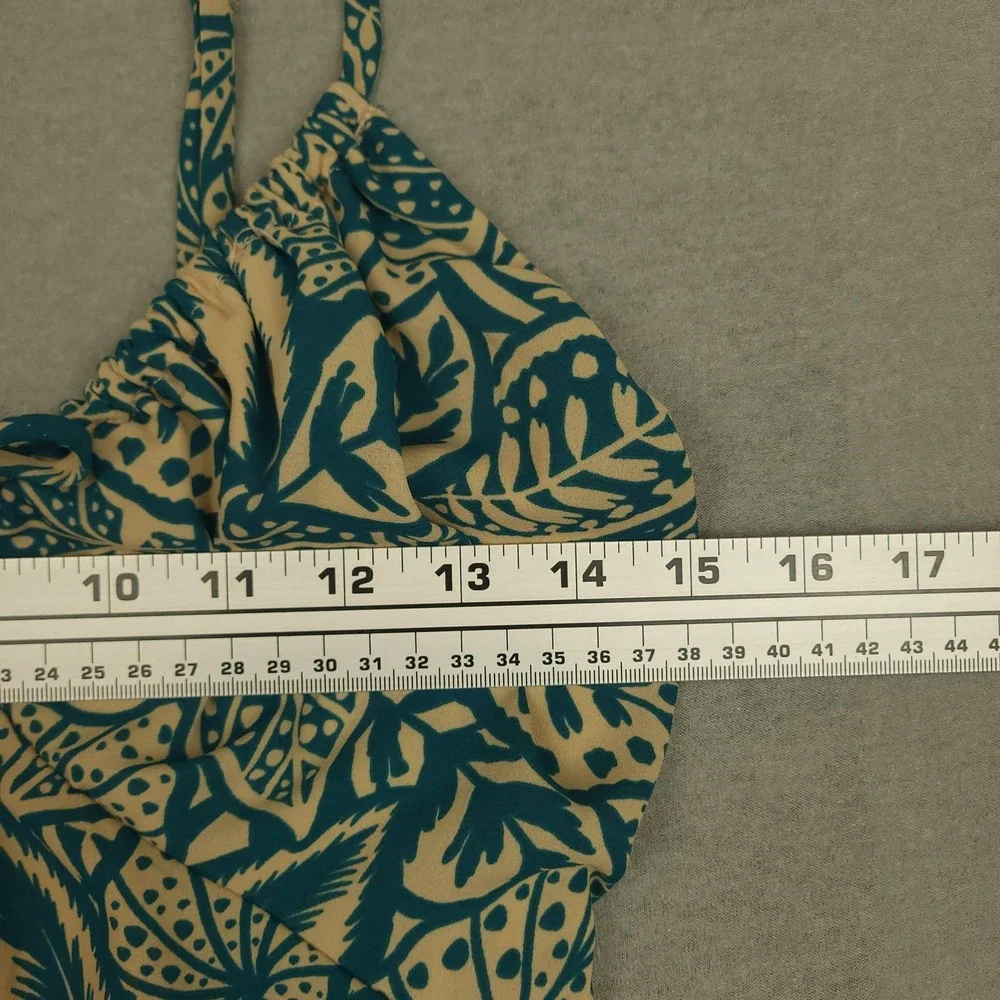 Sienna Sky Womens Tropical Leaf Mini Dress Sz Medium Spaghetti Strap Boho Casual