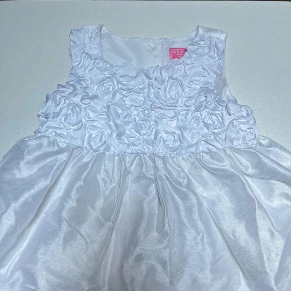 White Satin Diaper Cover Matching Dress Set for Christenings Church