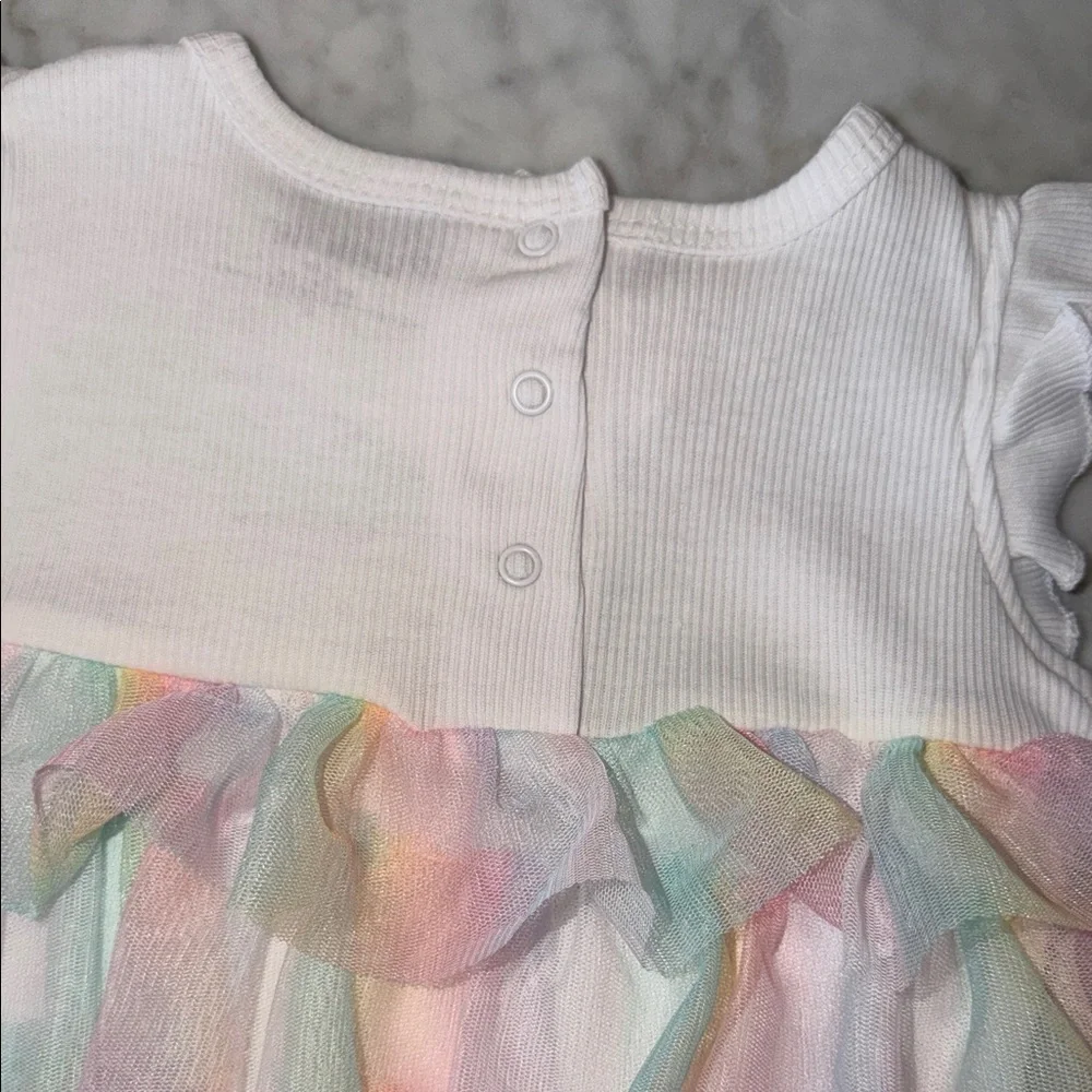 NWT Little Me Pastel Tulle Baby Dress with Headband