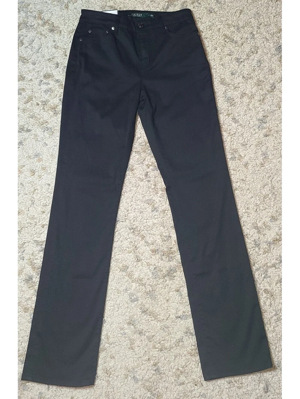 Lauren Ralph Lauren Premier Straight Curvy Slimming Fit Black Pants Size 4