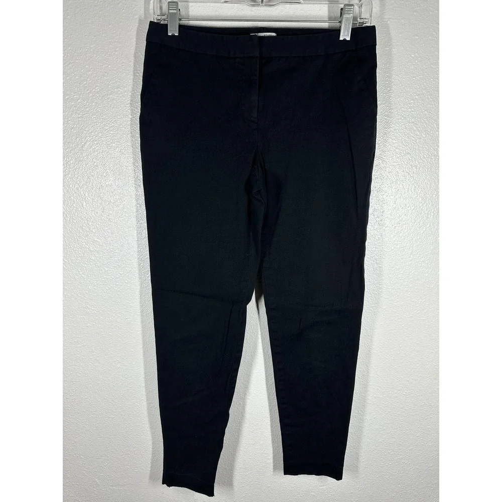 Halogen Taylor Fit Pants Womens 4 Black Ankle Tapered Twill Dress Work‎ Office