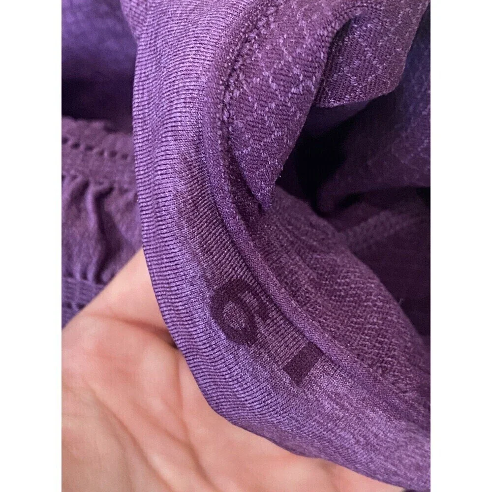 Lululemon Leggings Size 6 In The Flow Capri Purple Ruched Active Yoga Athletic