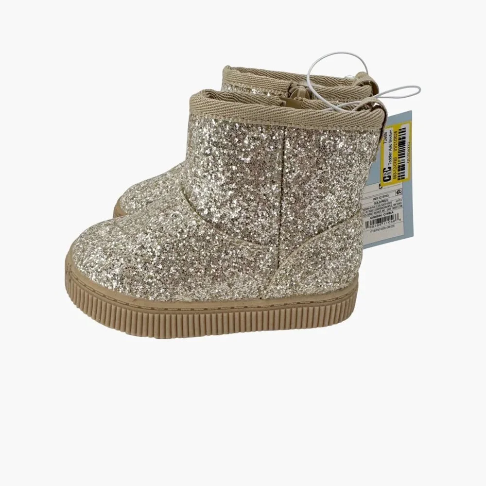 NEW Cat & Jack Toddler Arlo Booties - Gold - Size 5