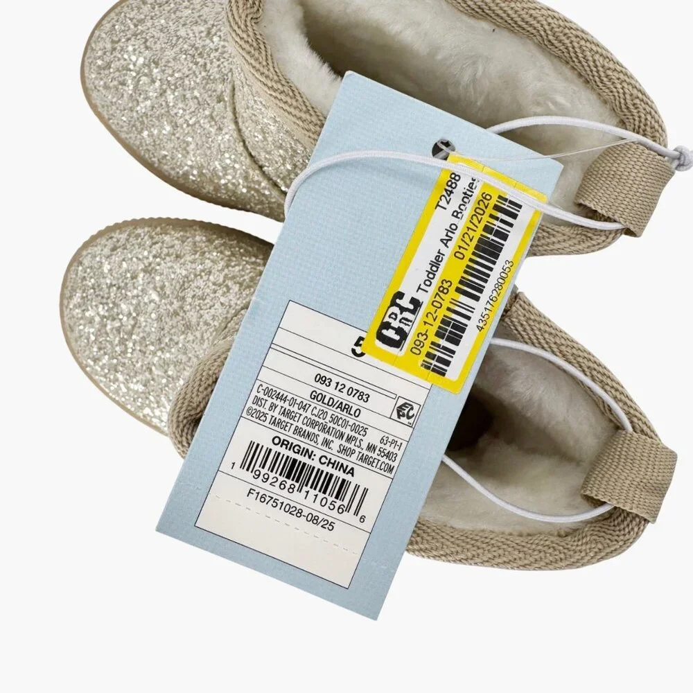 NEW Cat & Jack Toddler Arlo Booties - Gold - Size 5