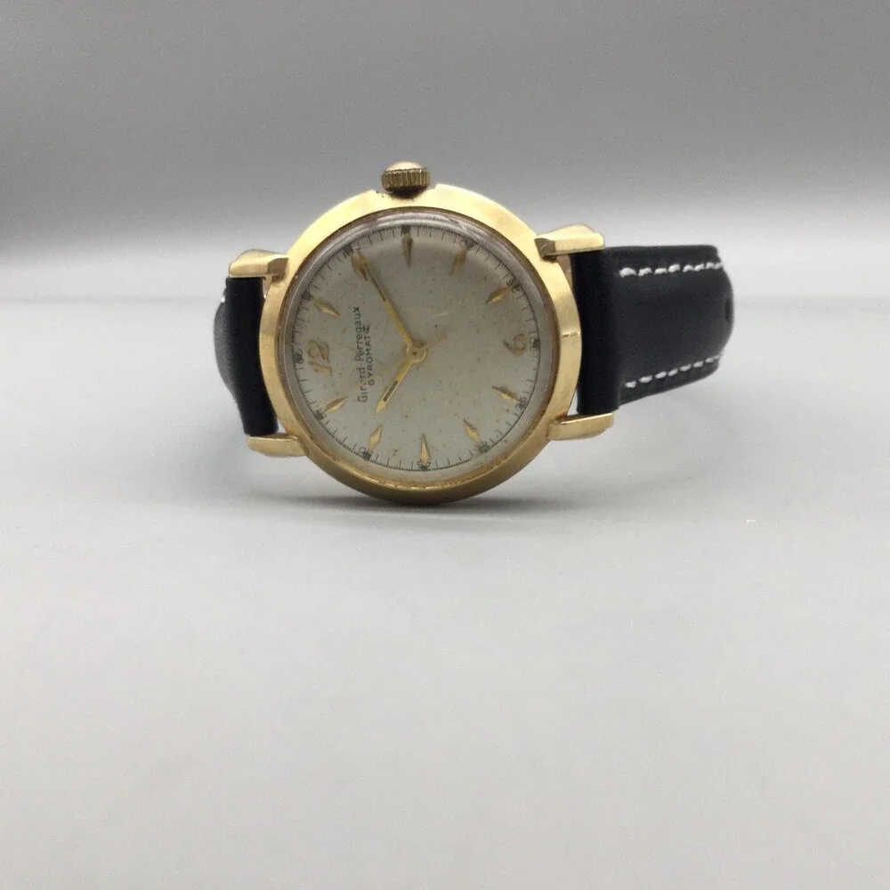 Vintage Girard-Perregaux Gyromatic Mens Watch 31mm 14K Solid Gold Automatic