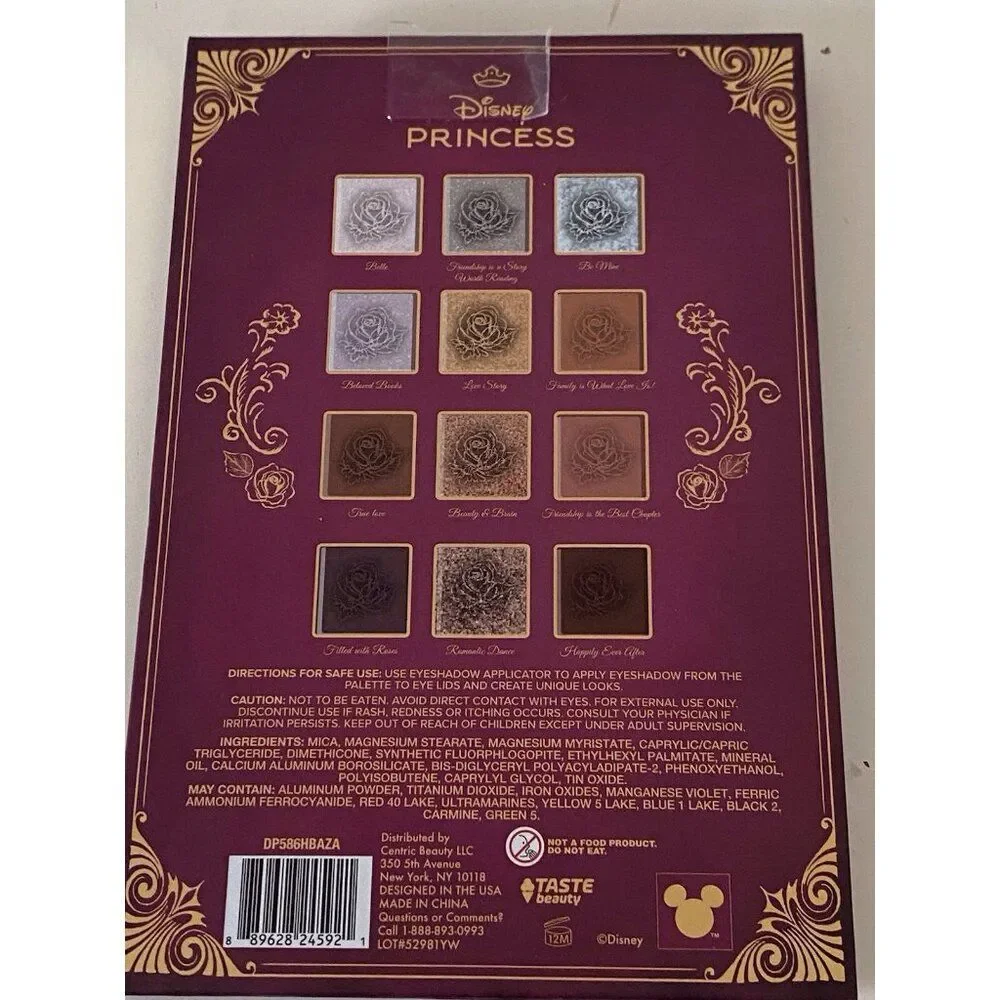 Taste Beauty Disney Beauty and The Beast Eyeshadow Palette W/Mirror 12 Shades‎