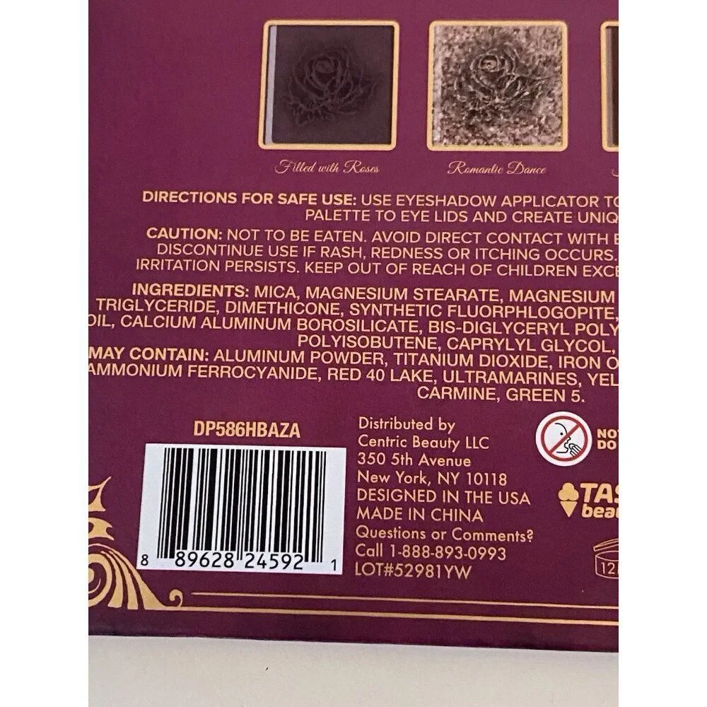 Taste Beauty Disney Beauty and The Beast Eyeshadow Palette W/Mirror 12 Shades‎