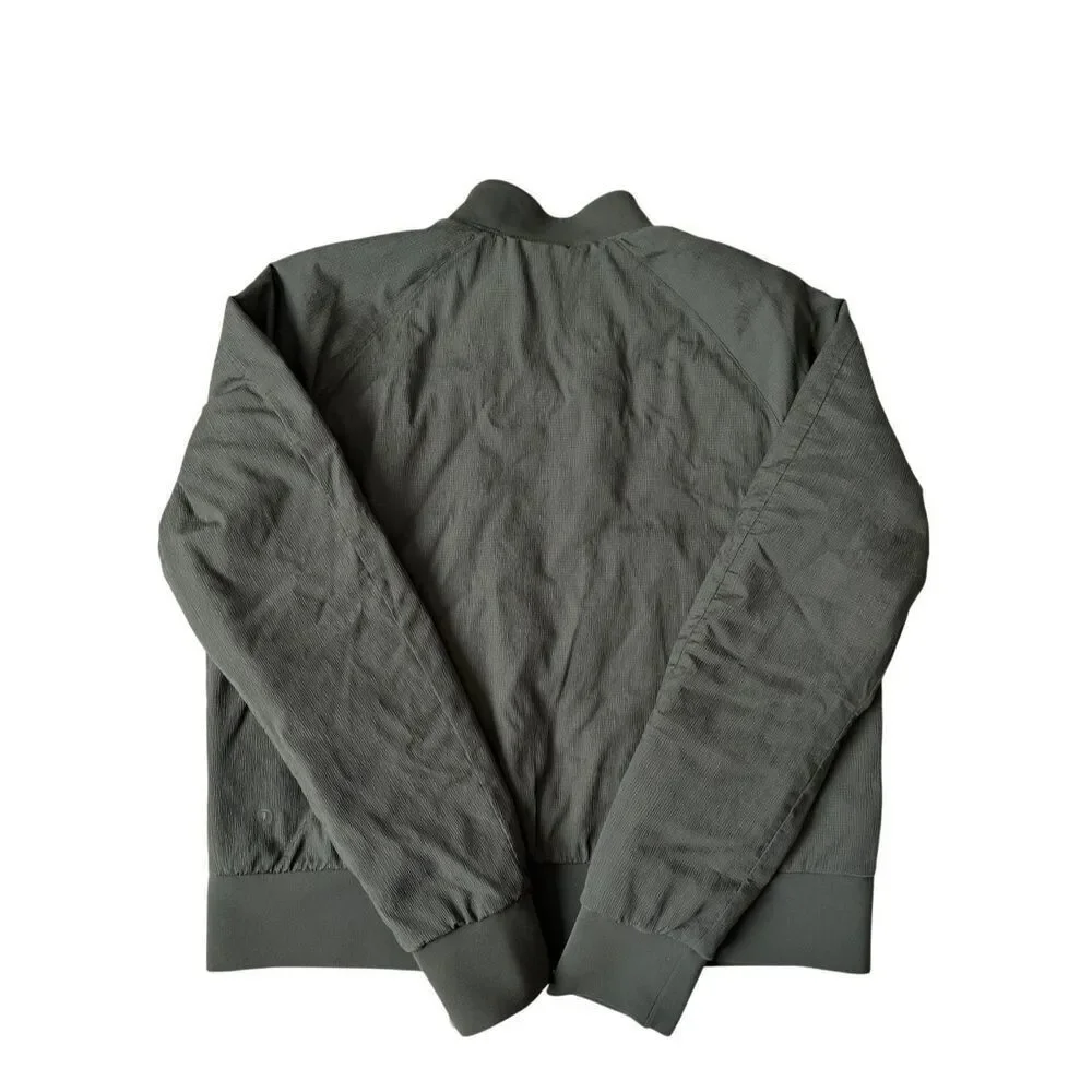 Lululemon Jacket Non-Stop Bomber Reversible‎ Green Dark Olive size 12