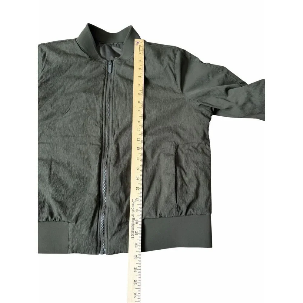 Lululemon Jacket Non-Stop Bomber Reversible‎ Green Dark Olive size 12