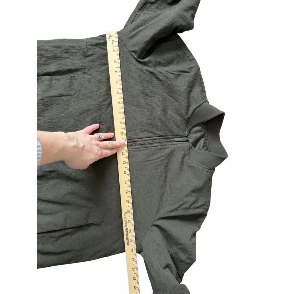 Lululemon Jacket Non-Stop Bomber Reversible‎ Green Dark Olive size 12