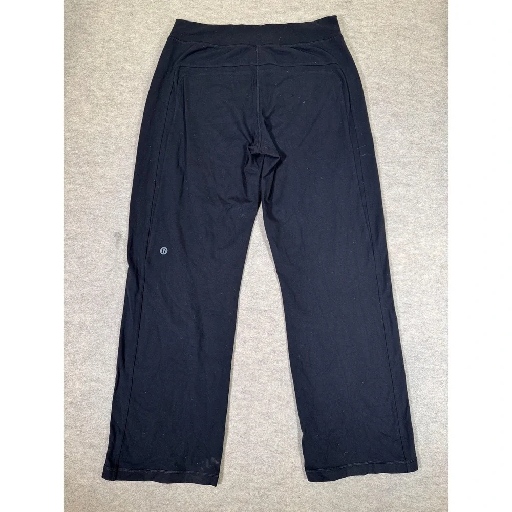 Lululemon‎ Sweatpants Womens XL Black Straight Leg Elastic Waist Pockets Yoga