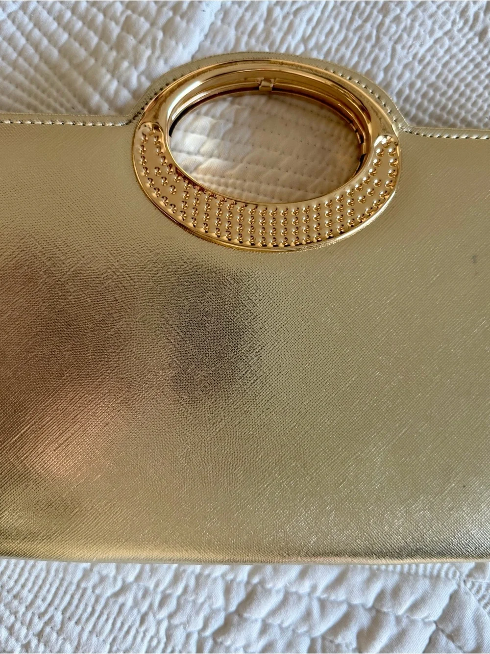 Gold Crystal-Embellished Women’s Evening Clutch