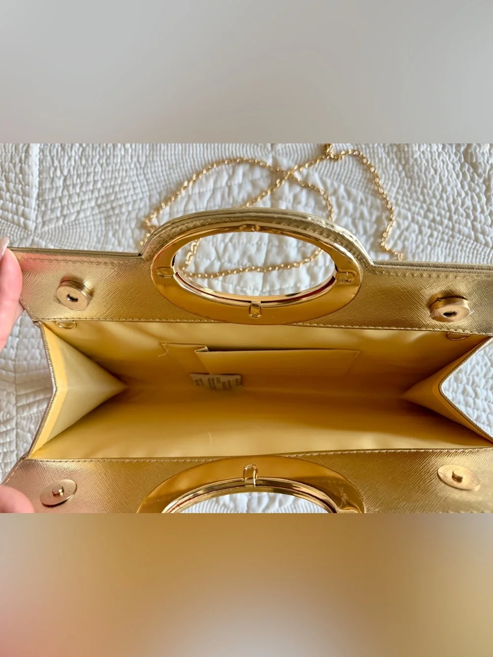 Gold Crystal-Embellished Women’s Evening Clutch
