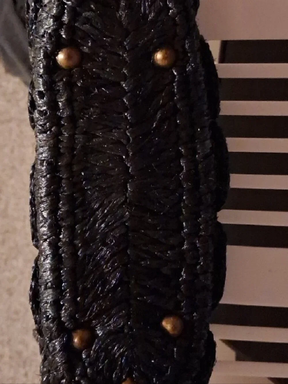 Women’s Black Beaded Floral Evening Clutch with Top Handle