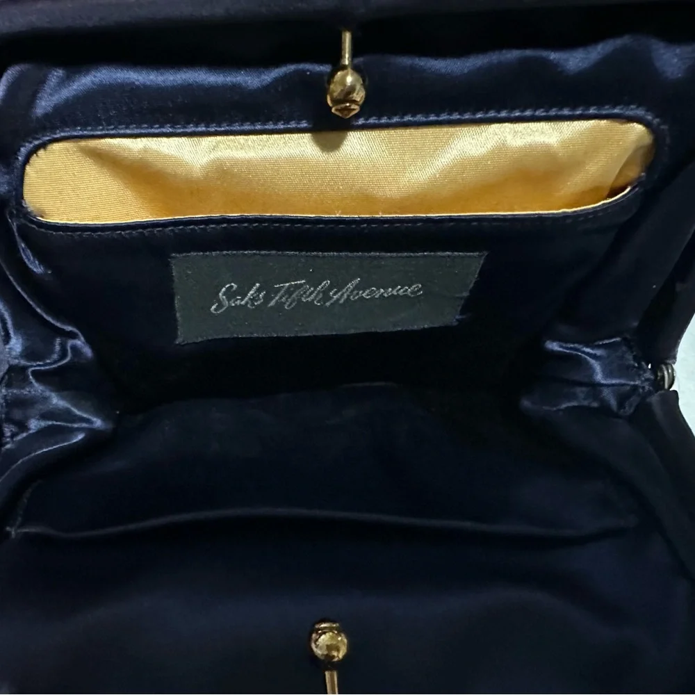 Saks Fifth Avenue Vintage Quilted Grape Dark Purple Clutch