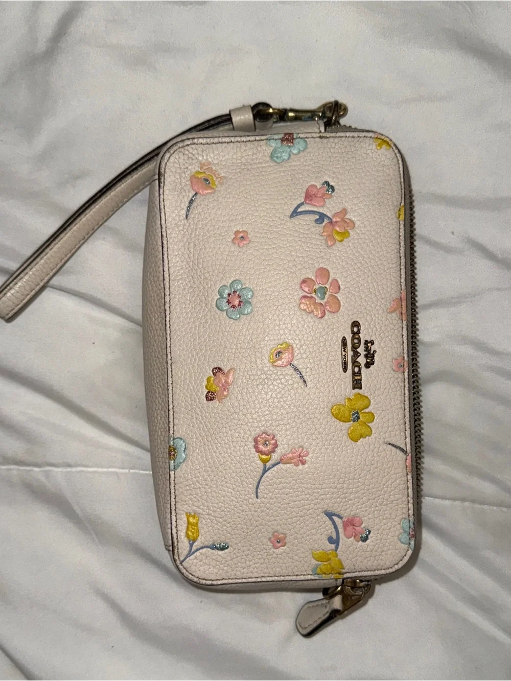Coach Kira customizable wristlet in watercolor floral