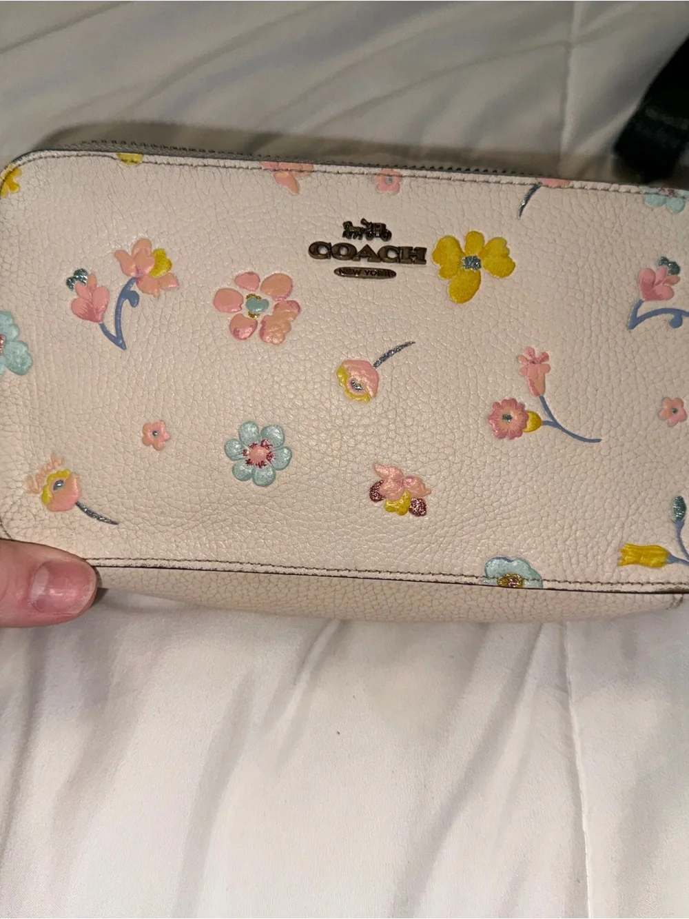 Coach Kira customizable wristlet in watercolor floral