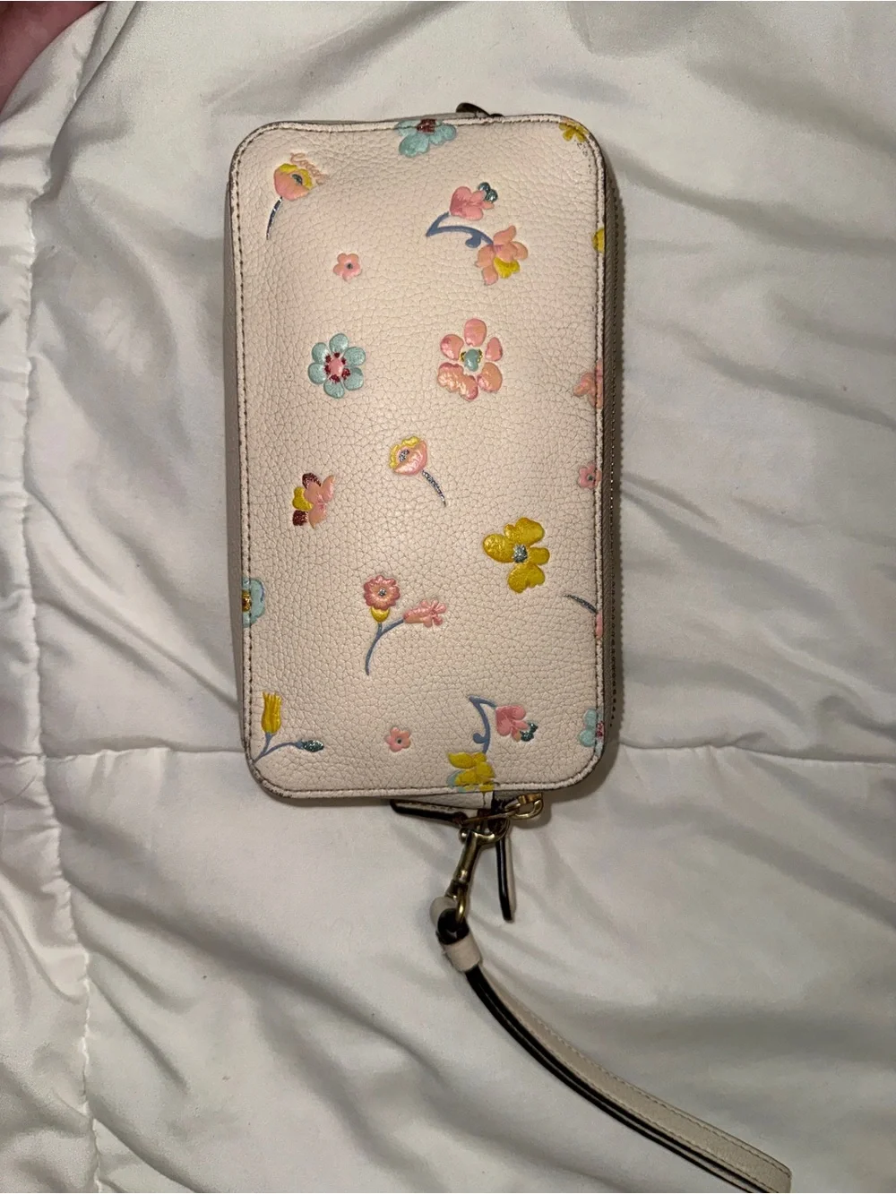 Coach Kira customizable wristlet in watercolor floral