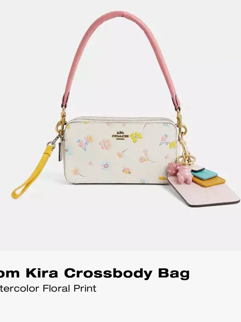 Coach Kira customizable wristlet in watercolor floral