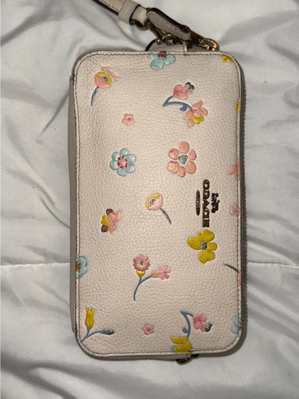 Coach Kira customizable wristlet in watercolor floral