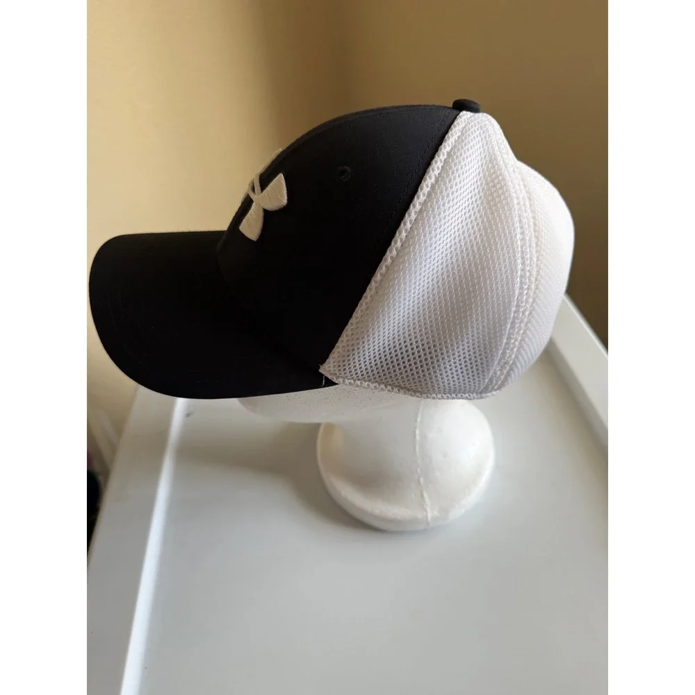 Under Armour Golf Mesh Back Stretch Fit Hat Black White Mens L/XL Classic Fit