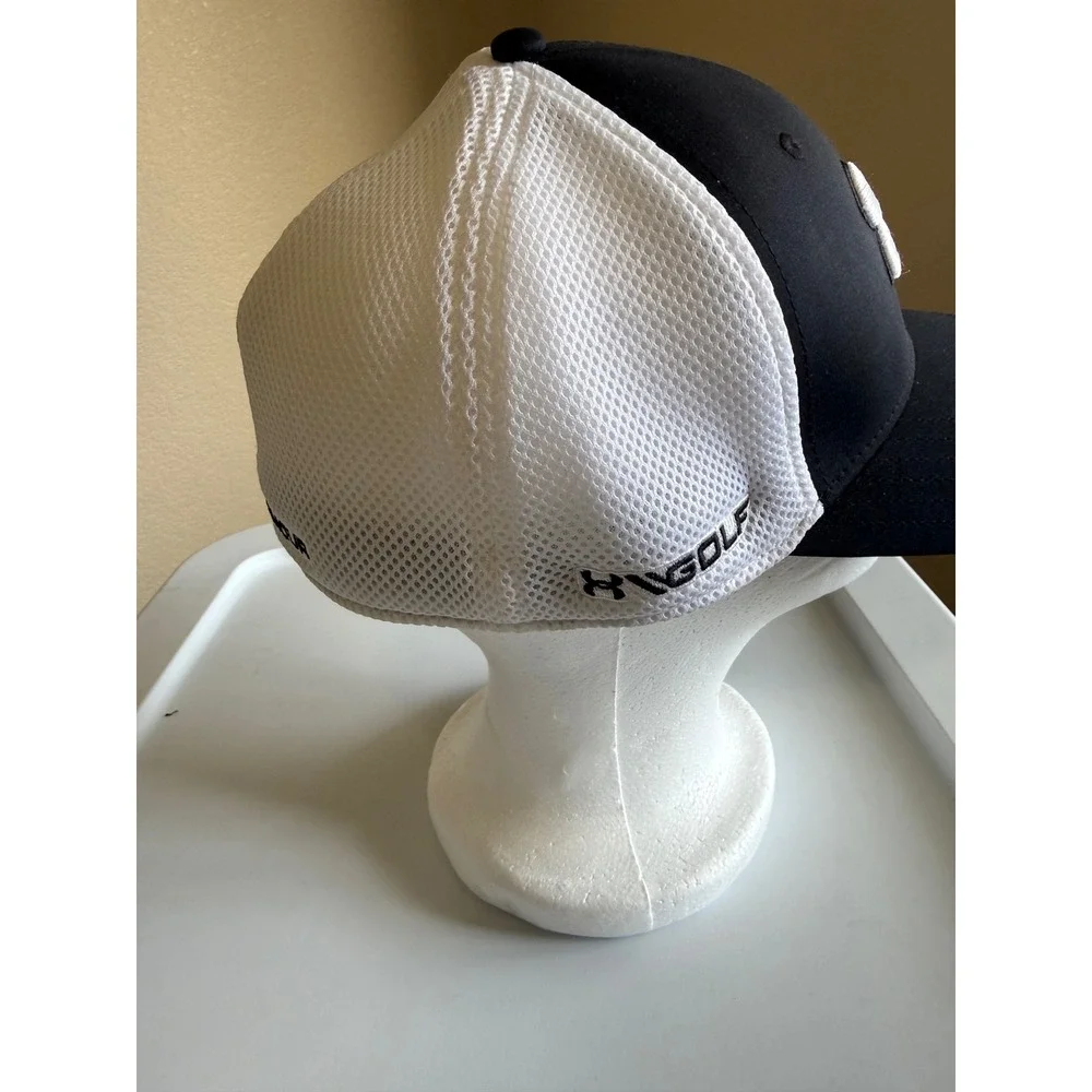 Under Armour Golf Mesh Back Stretch Fit Hat Black White Mens L/XL Classic Fit
