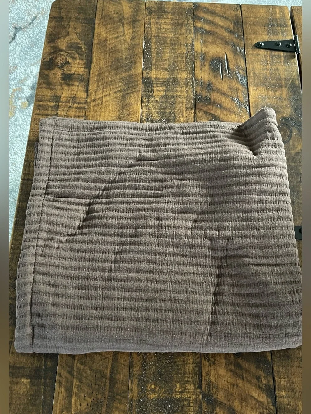 NWOT Quince Organic Cotton Matelasse Euro Sham, 26 X 26 (Espresso)