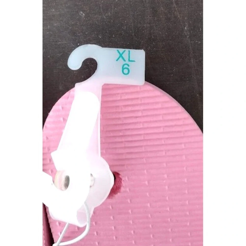 Cat and Jack Kids Girls XL 6 Flip Flops Rainbow‎ Ombre Clear Strap Beach Sandals