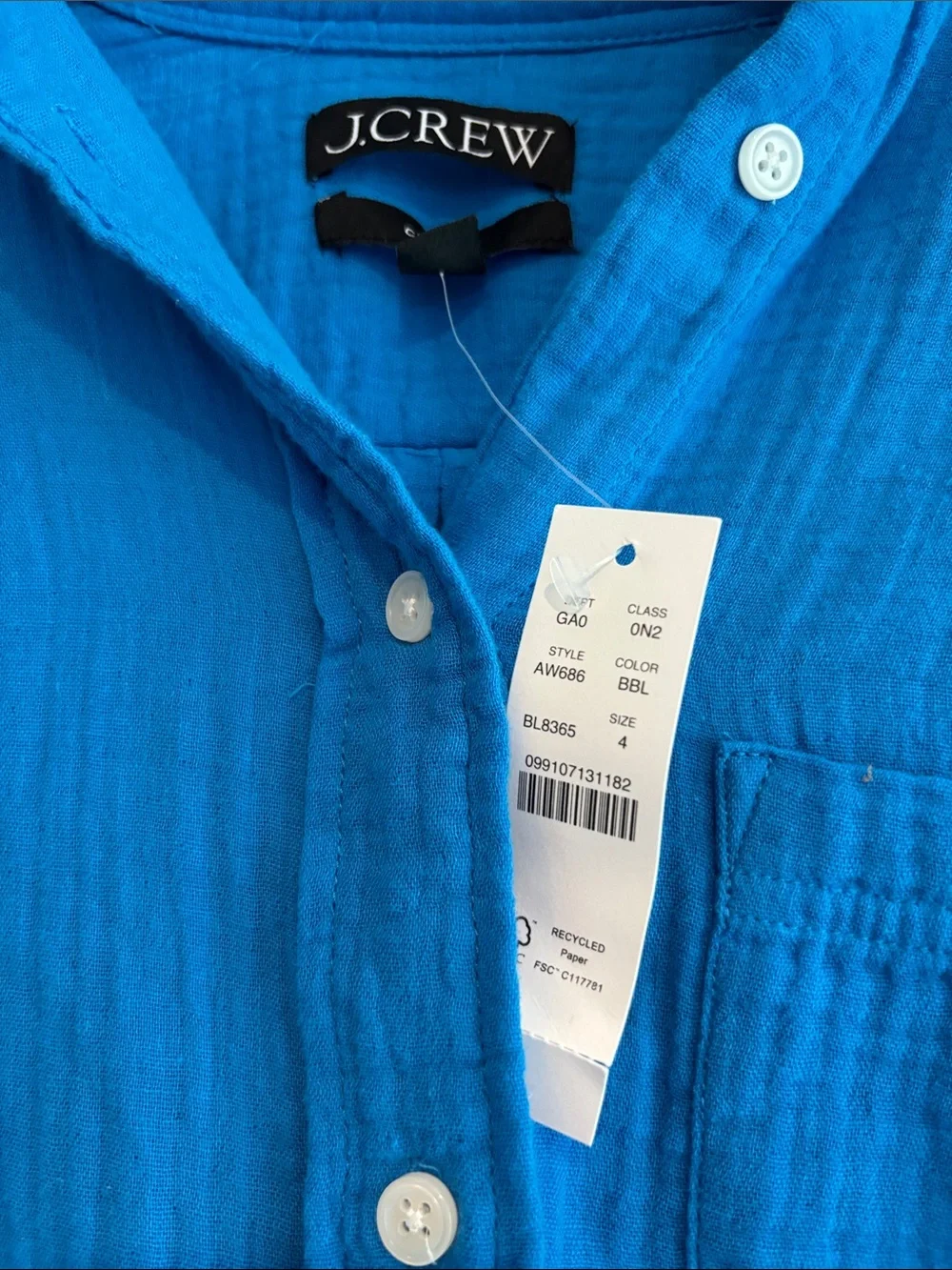 J. Crew Classic fit double gauze shirt