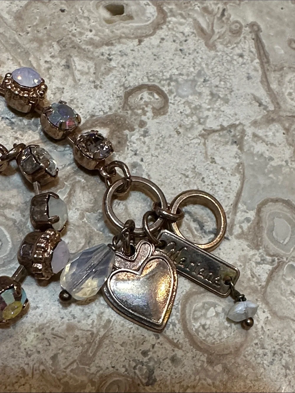 Mariana Rose Gold Crystal Bracelet with Iridescent and Clear Stones