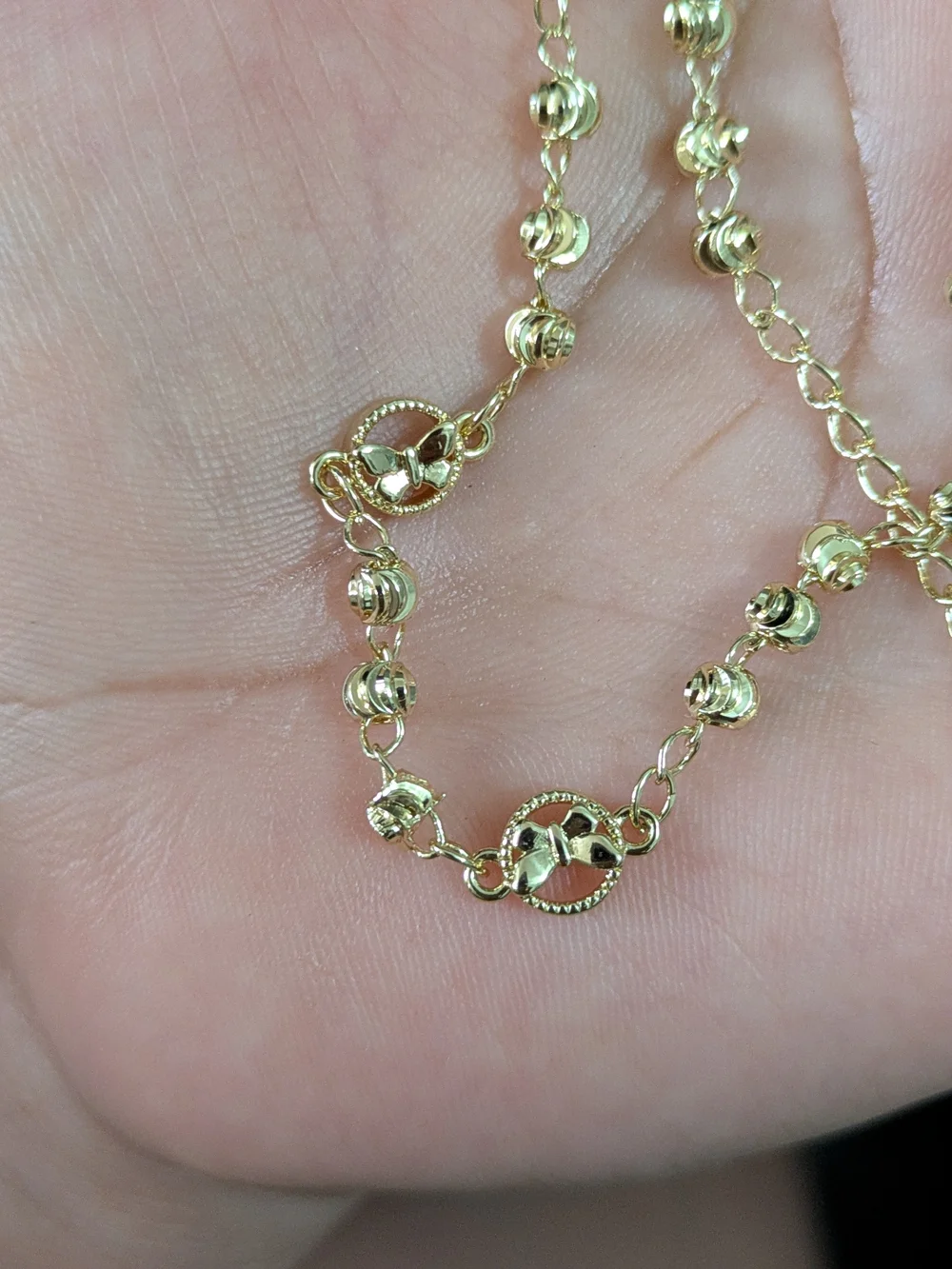 Elegant Gold Plated Bead Ankle-chain - Lightweight Women Jewelry