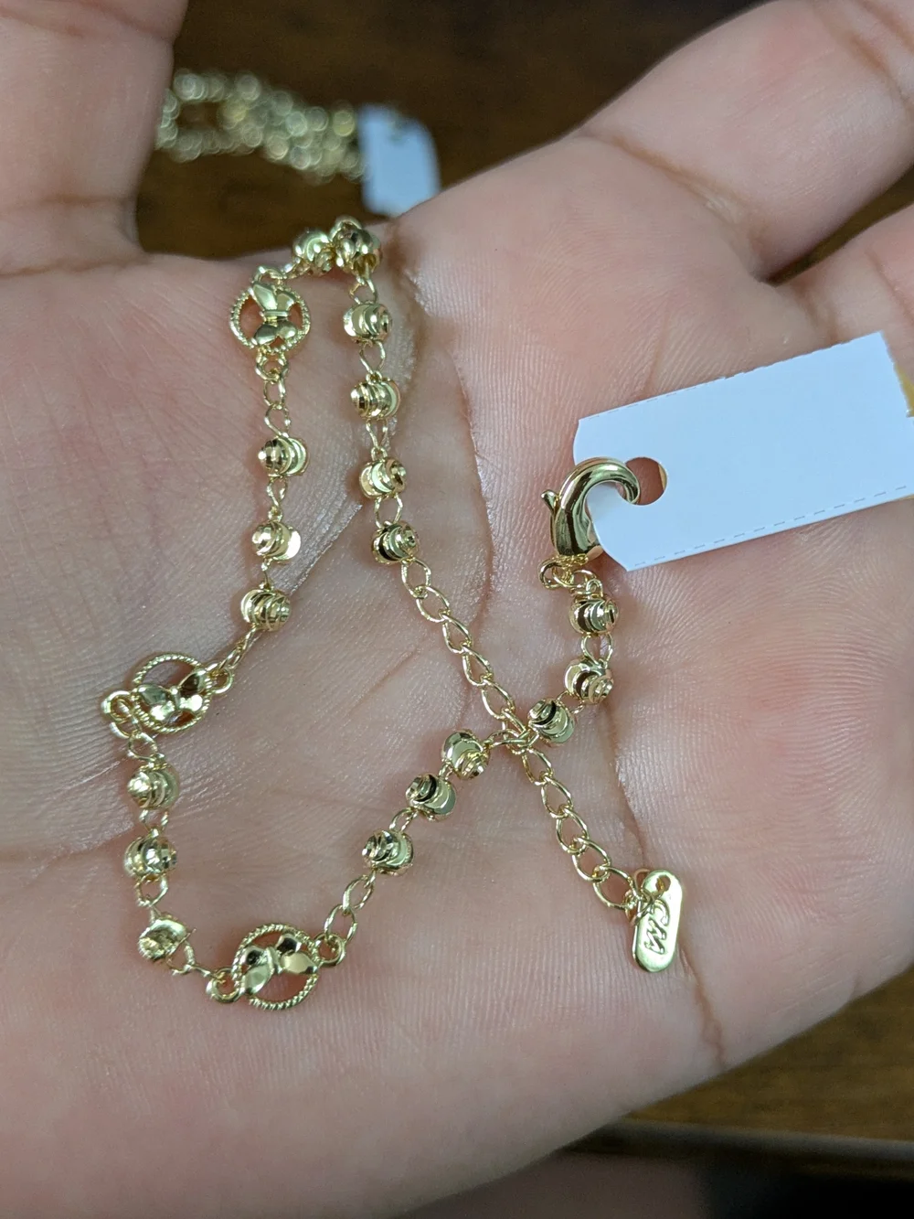 Elegant Gold Plated Bead Ankle-chain - Lightweight Women Jewelry