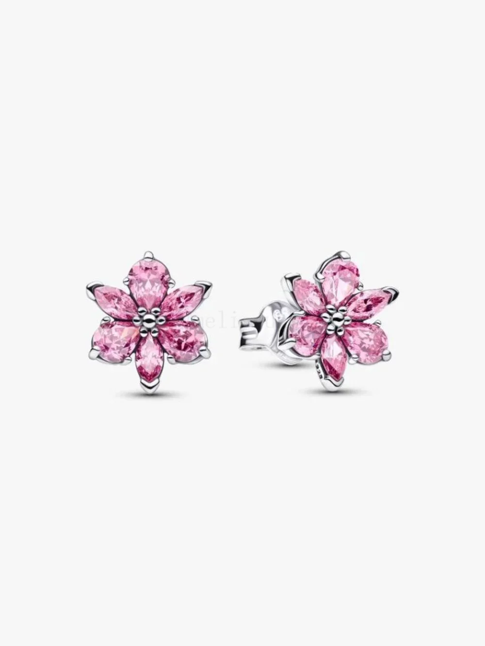 Pandora Sparkling Pink Flower Stud Earrings