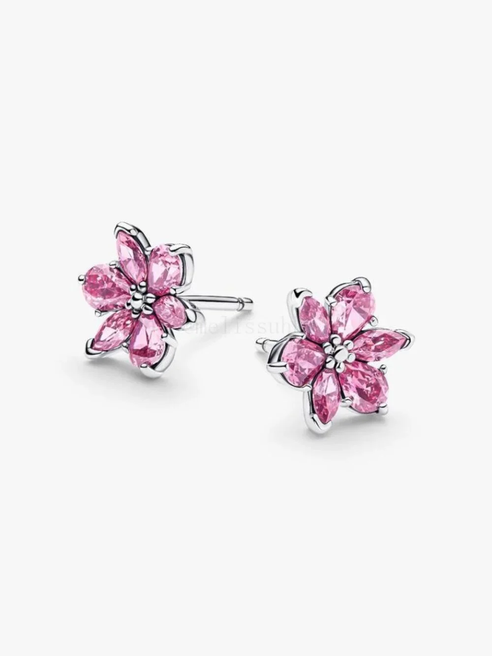 Pandora Sparkling Pink Flower Stud Earrings