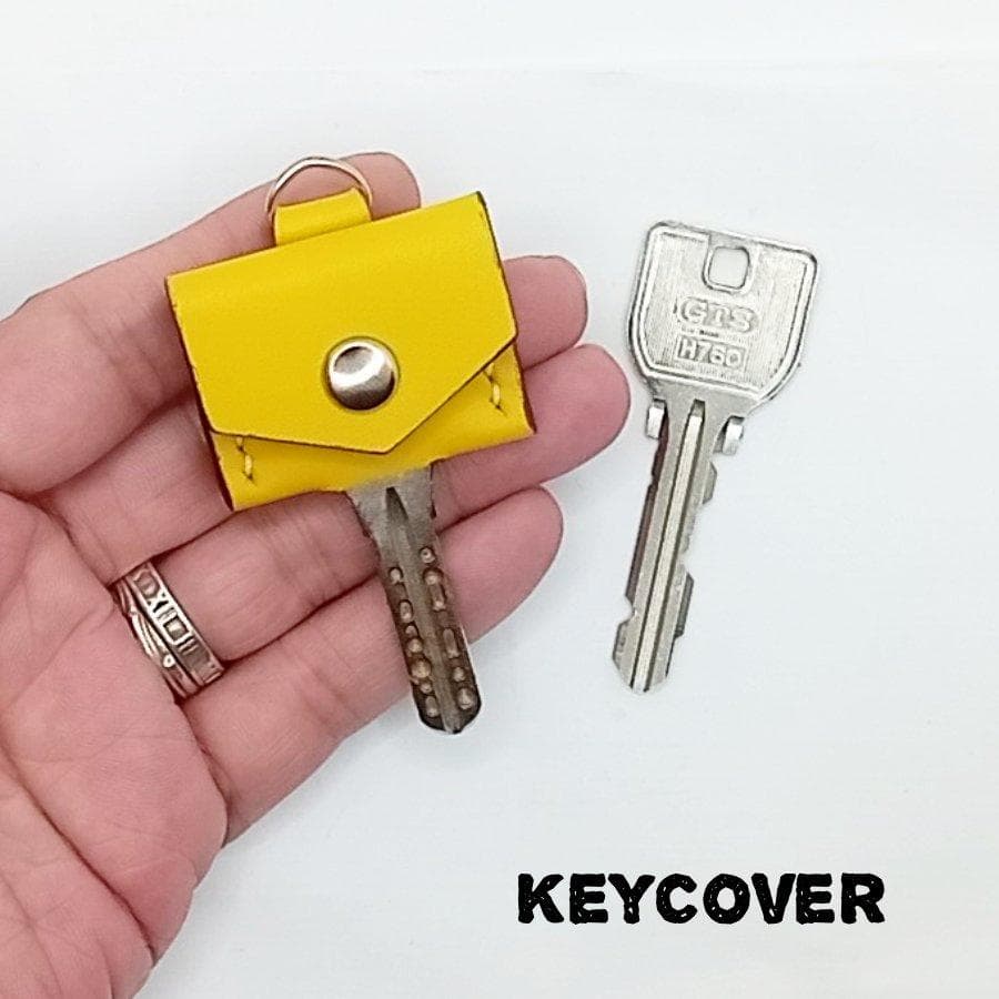 Genuine Leather Key Cover - Yellow - Handmade Leather Craft
